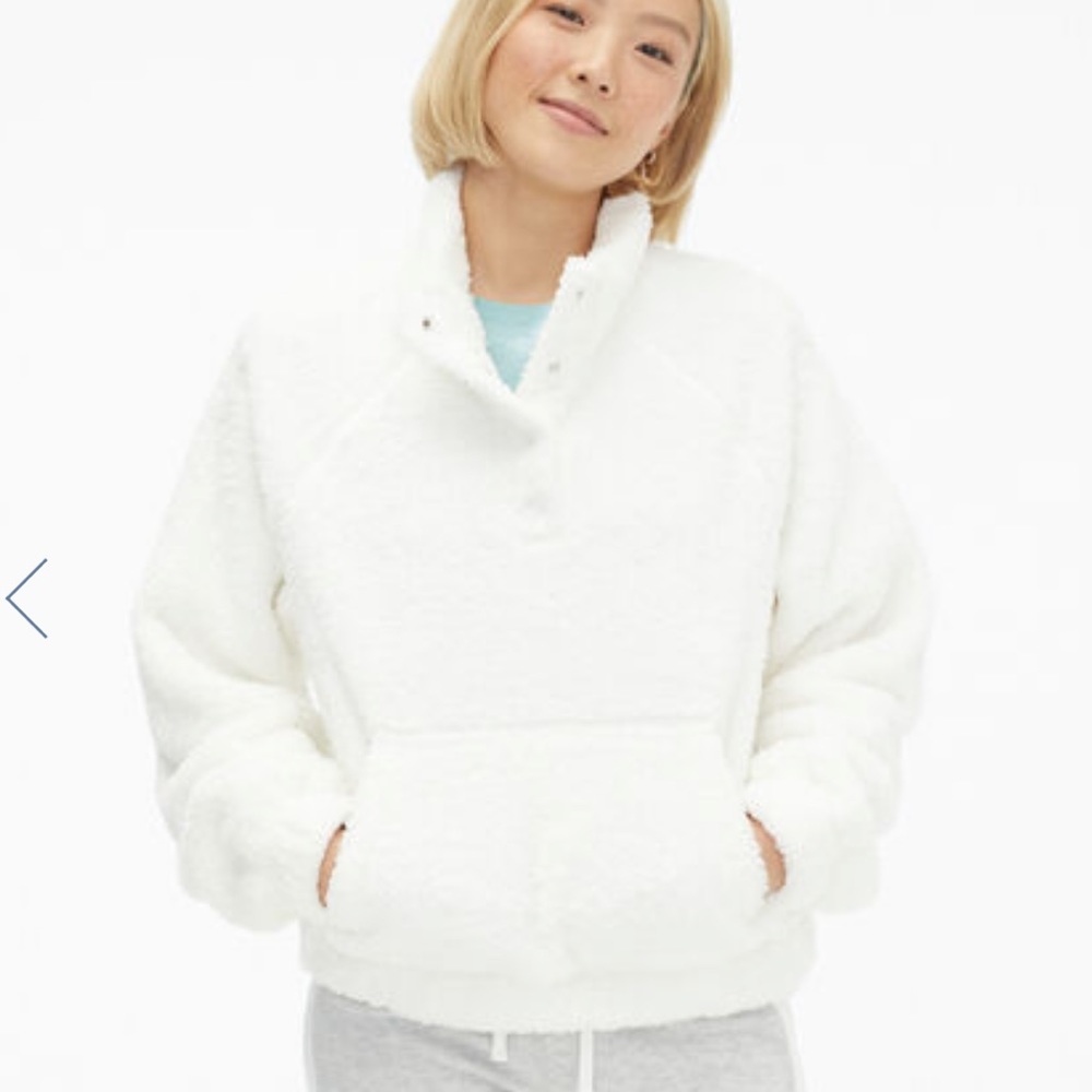 Fleece Snap Mock-Neck Sweater